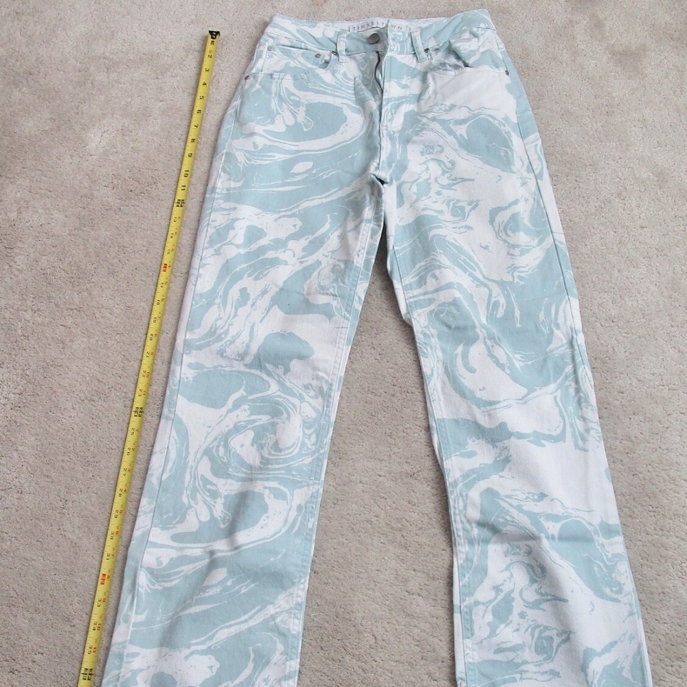 TINSELTOWN Girls Flare Leg Jeans Blue White Size 3